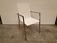 2 x xclusiv - inox stapelstoel st tropez met armleuning teak