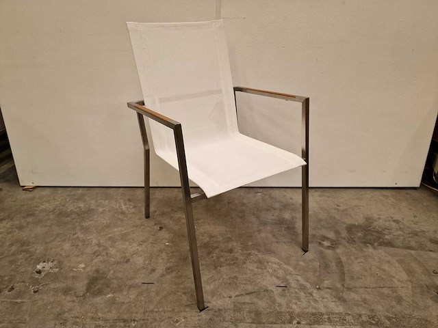 2 x xclusiv - inox stapelstoel st tropez met armleuning teak - afbeelding 1 van  4