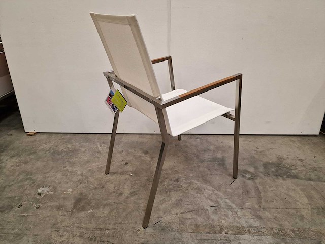 2 x xclusiv - inox stapelstoel st tropez met armleuning teak - afbeelding 2 van  4