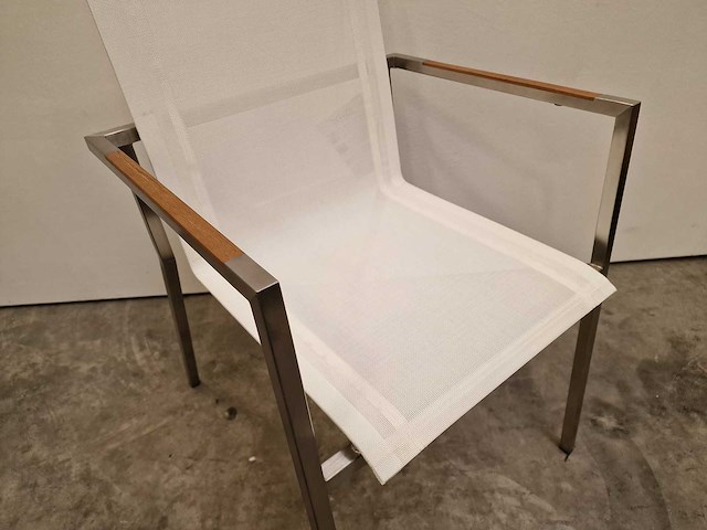 2 x xclusiv - inox stapelstoel st tropez met armleuning teak - afbeelding 4 van  4
