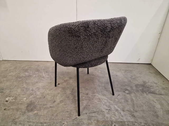2 x young line interieurstoel altea met textiel antraciet - zwart metalen poten - afbeelding 3 van  5