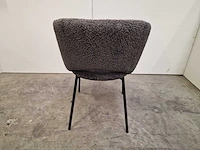 2 x young line interieurstoel altea met textiel antraciet - zwart metalen poten - afbeelding 4 van  5