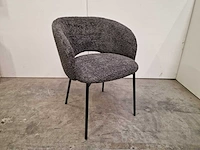 2 x young line interieurstoel altea met textiel antraciet - zwart metalen poten