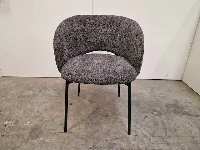 2 x young line interieurstoel altea met textiel antraciet - zwart metalen poten - afbeelding 2 van  5
