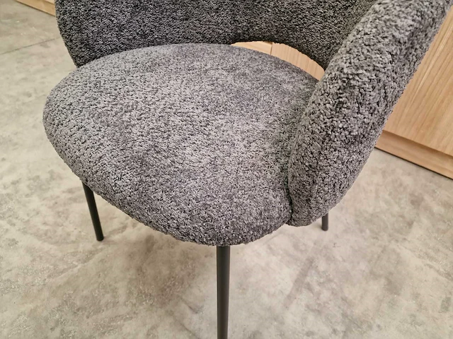 2 x young line interieurstoel altea met textiel antraciet - zwart metalen poten - afbeelding 5 van  5