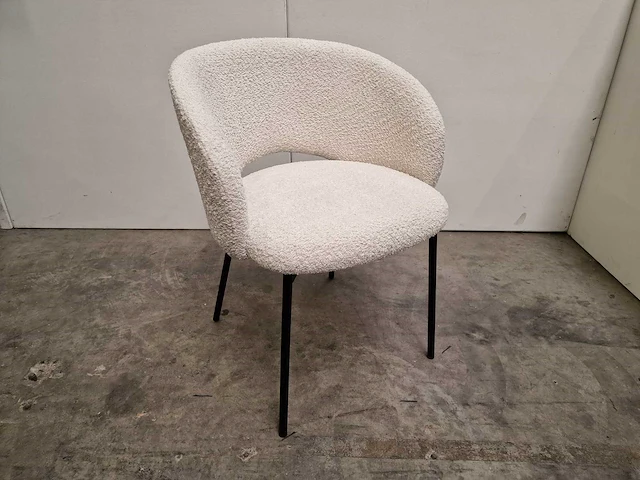 2 x young line interieurstoel altea met textiel cream - zwart metalen poten - afbeelding 1 van  5