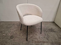 2 x young line interieurstoel altea met textiel cream - zwart metalen poten