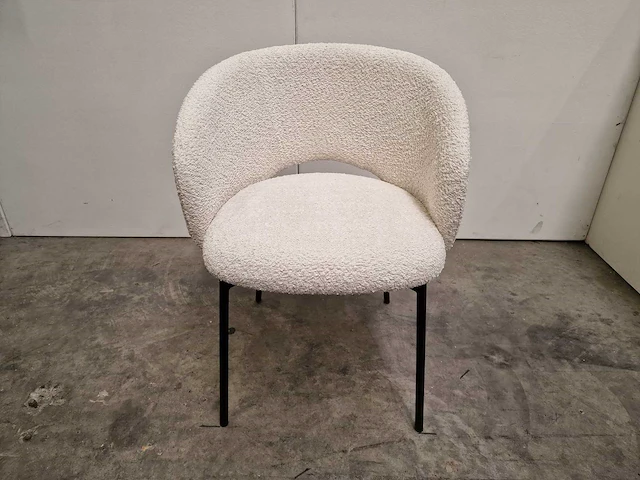 2 x young line interieurstoel altea met textiel cream - zwart metalen poten - afbeelding 2 van  5