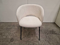 2 x young line interieurstoel altea met textiel cream - zwart metalen poten - afbeelding 2 van  5