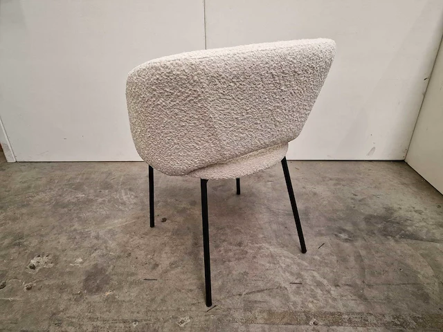 2 x young line interieurstoel altea met textiel cream - zwart metalen poten - afbeelding 4 van  5
