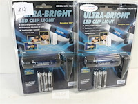 2 x zaklamp met clip led - afbeelding 1 van  3