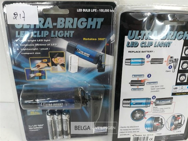 2 x zaklamp met clip led - afbeelding 3 van  3