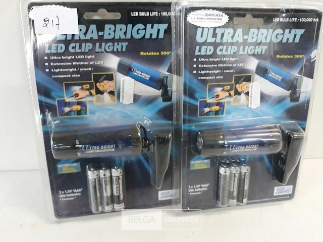 2 x zaklamp met clip led - afbeelding 2 van  3