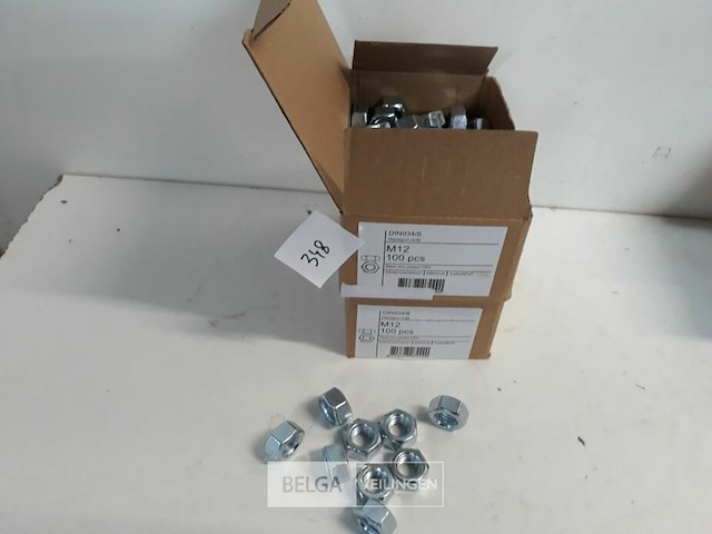 2 x zeskantmoeren verzinkt m 12 100 stuks - afbeelding 1 van  3