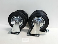 2 x zwenkwiel + 2 x zwenkwiel met rem 200mm - afbeelding 2 van  3