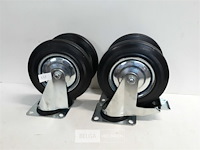 2 x zwenkwiel + 2 x zwenkwiel met rem 200mm - afbeelding 2 van  3