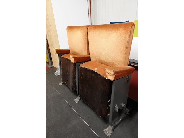 2-zit vintage theaterstoel - afbeelding 3 van  7