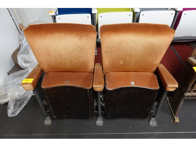2-zit vintage theaterstoel - afbeelding 5 van  7