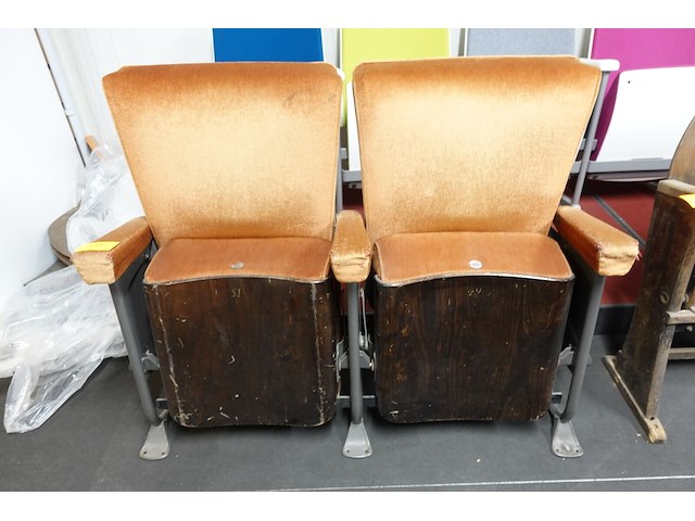 2-zit vintage theaterstoel - afbeelding 7 van  7
