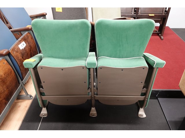 2-zit vintage theaterstoel - afbeelding 1 van  5