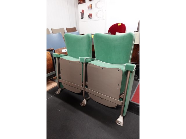 2-zit vintage theaterstoel - afbeelding 2 van  5