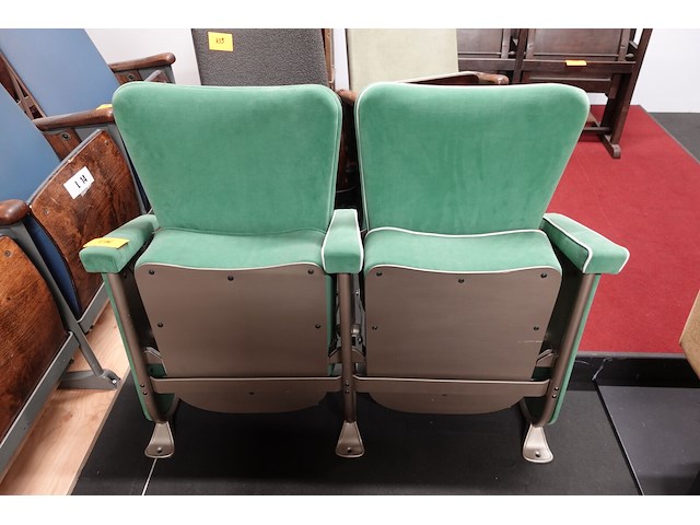 2-zit vintage theaterstoel - afbeelding 3 van  5