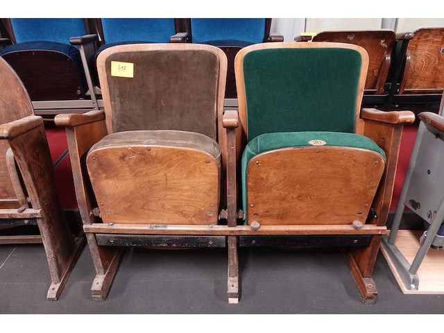 2-zit vintage theaterstoel - afbeelding 1 van  7