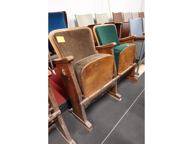 2-zit vintage theaterstoel - afbeelding 4 van  7