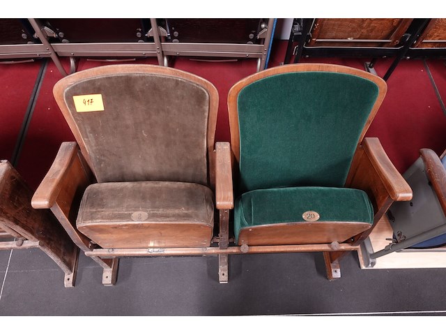 2-zit vintage theaterstoel - afbeelding 5 van  7
