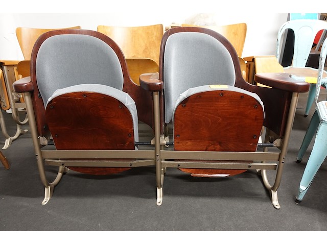 2-zit vintage theaterstoel - afbeelding 1 van  6