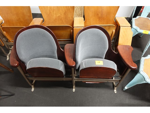 2-zit vintage theaterstoel - afbeelding 4 van  6
