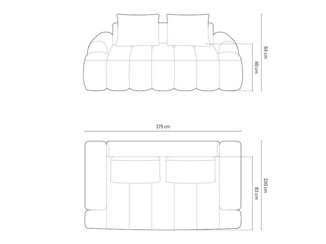 2-zits bank - beige stof door christian lacroix - afbeelding 6 van  6