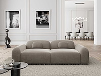 2-zits bank - donkerbeige fluweel - afbeelding 1 van  8