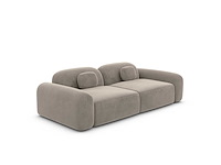 2-zits bank - donkerbeige fluweel - afbeelding 3 van  8