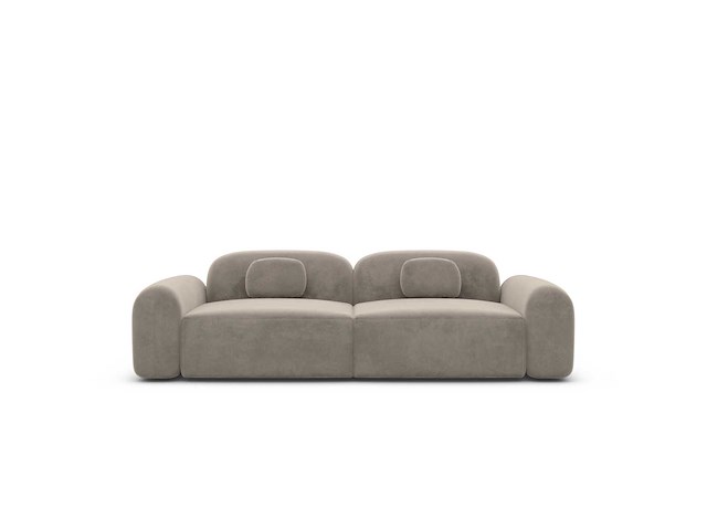 2-zits bank - donkerbeige fluweel - afbeelding 4 van  8