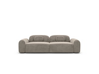 2-zits bank - donkerbeige fluweel - afbeelding 4 van  8