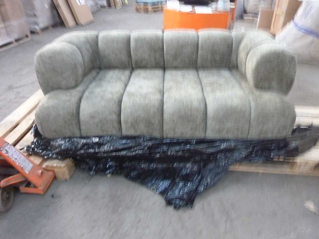 2-zits bank - groene chenillestof - afbeelding 1 van  5