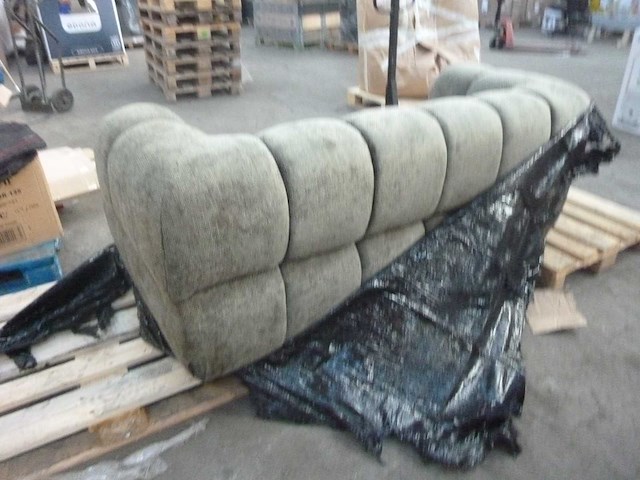 2-zits bank - groene chenillestof - afbeelding 3 van  5