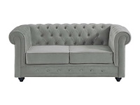 2-zits bank - lichtgrijs fluweel - afbeelding 2 van  7