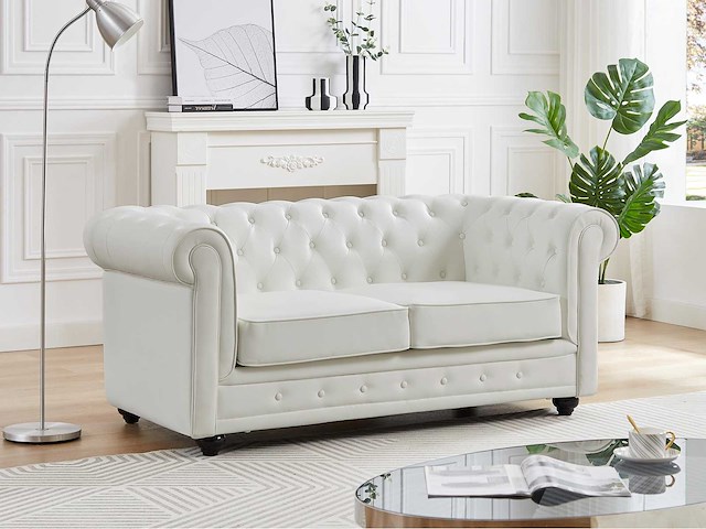 2-zits bank - witte imitatie - afbeelding 1 van  6