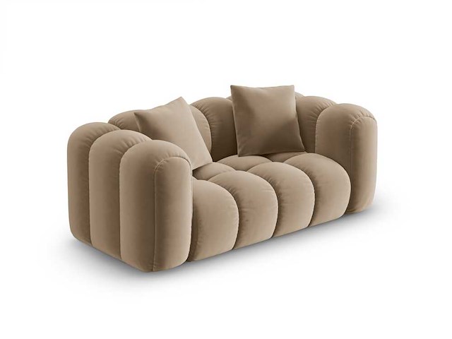 2-zits bank - zandfluweel - afbeelding 2 van  8