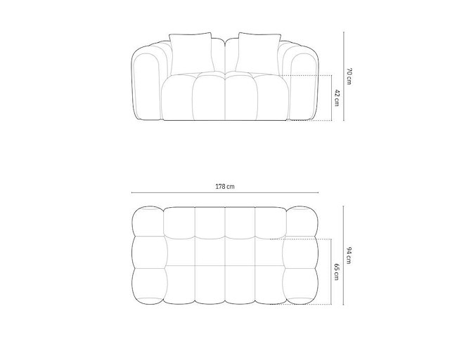 2-zits bank - zandfluweel - afbeelding 6 van  8
