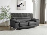 2-zits bank in antracietgrijs leer - afbeelding 1 van  5