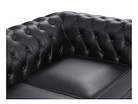 2-zits bank in zwart buffelleer - afbeelding 4 van  9