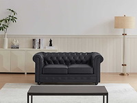 2-zits bank in zwart buffelleer - afbeelding 8 van  9