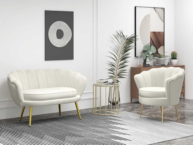 2-zits bank van fluwelen stof - afbeelding 1 van  6