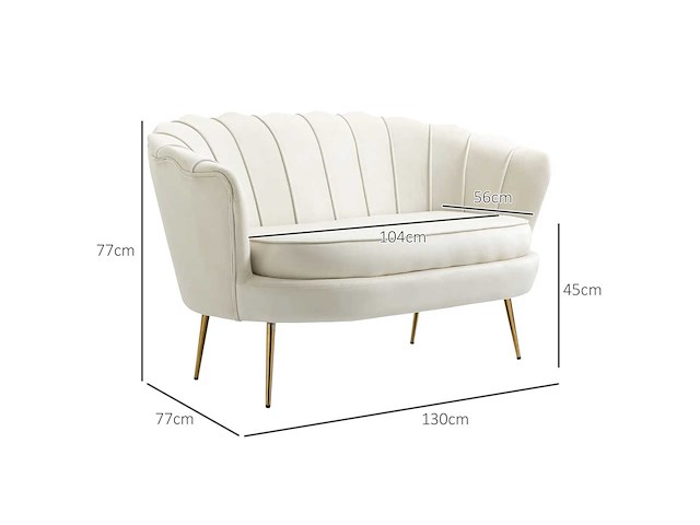 2-zits bank van fluwelen stof - afbeelding 4 van  6