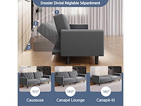 2-zits cabrioletbank met verstelbare rugleuning - donkergrijs - afbeelding 3 van  3