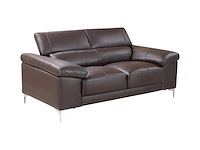 2-zits leren bank - bruin - afbeelding 2 van  5