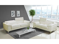 2-zits leren sofa - wit - afbeelding 1 van  4